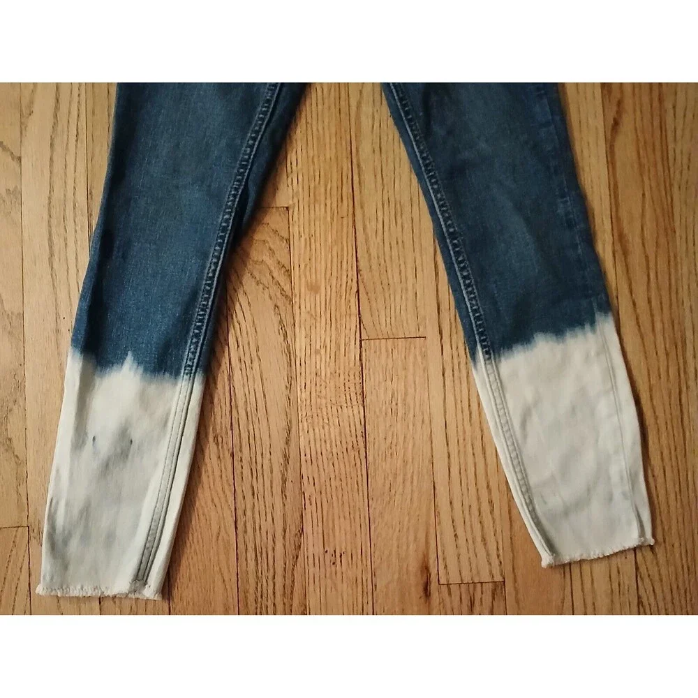 Justice Tie-Dye Jeans Denim Girls 10 Slim Mid Rise Jegging Bottom Bleached Legs - Picture 3 of 9